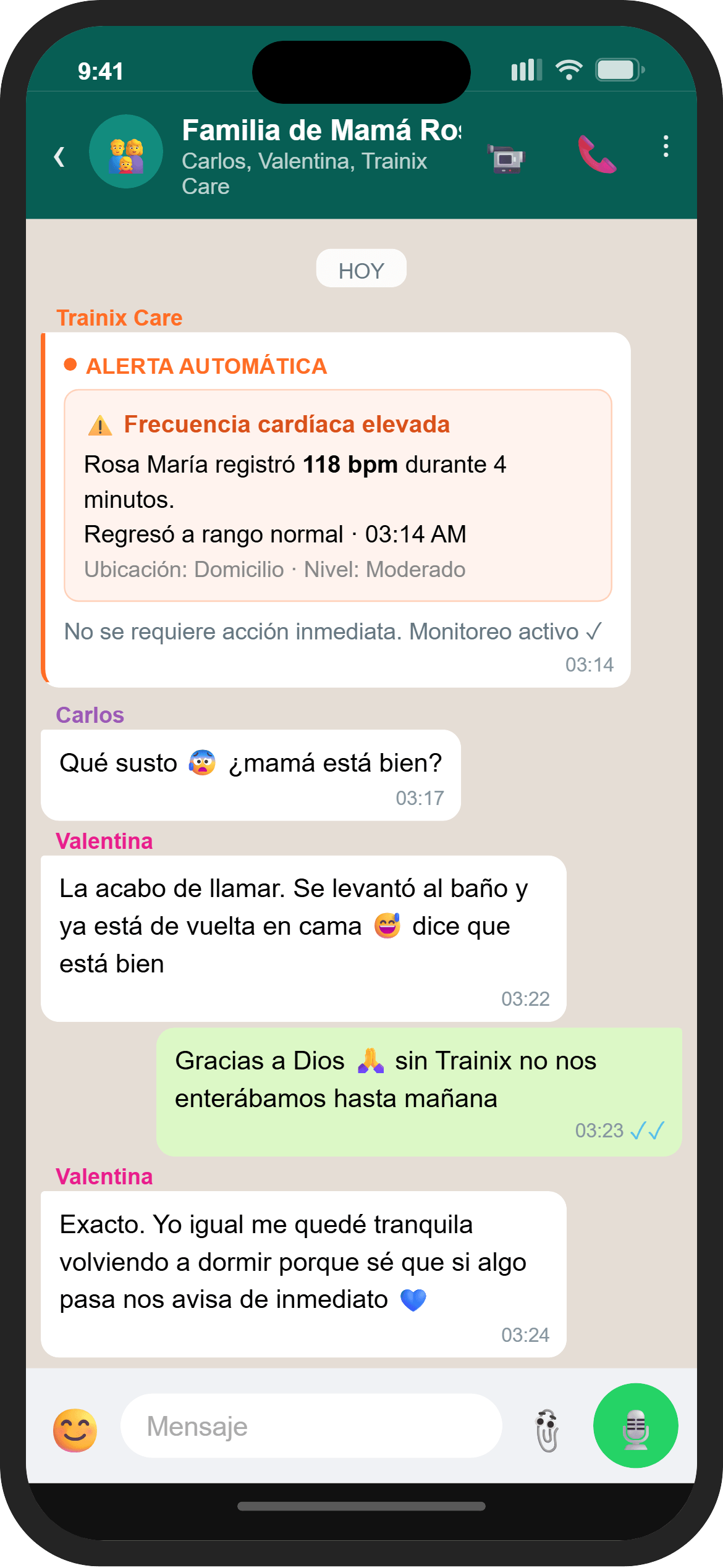 Familia coordinada con Trainix Care